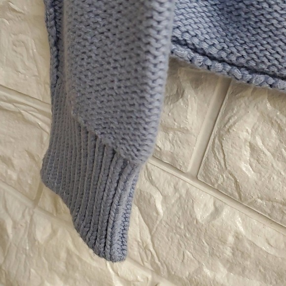 Cozy Chelsea & Theodore Beachy Blue Cotton Oversized Knit Spring Sweater NWT - Picture 6 of 8